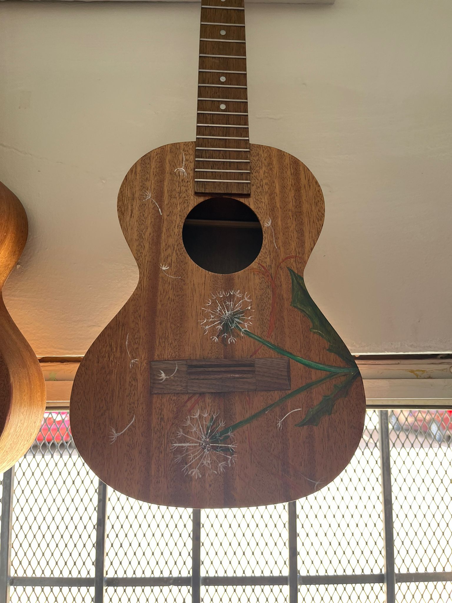 Handcrafted Tenor Ukulele with Beautiful Custom Artwork - Dandelions