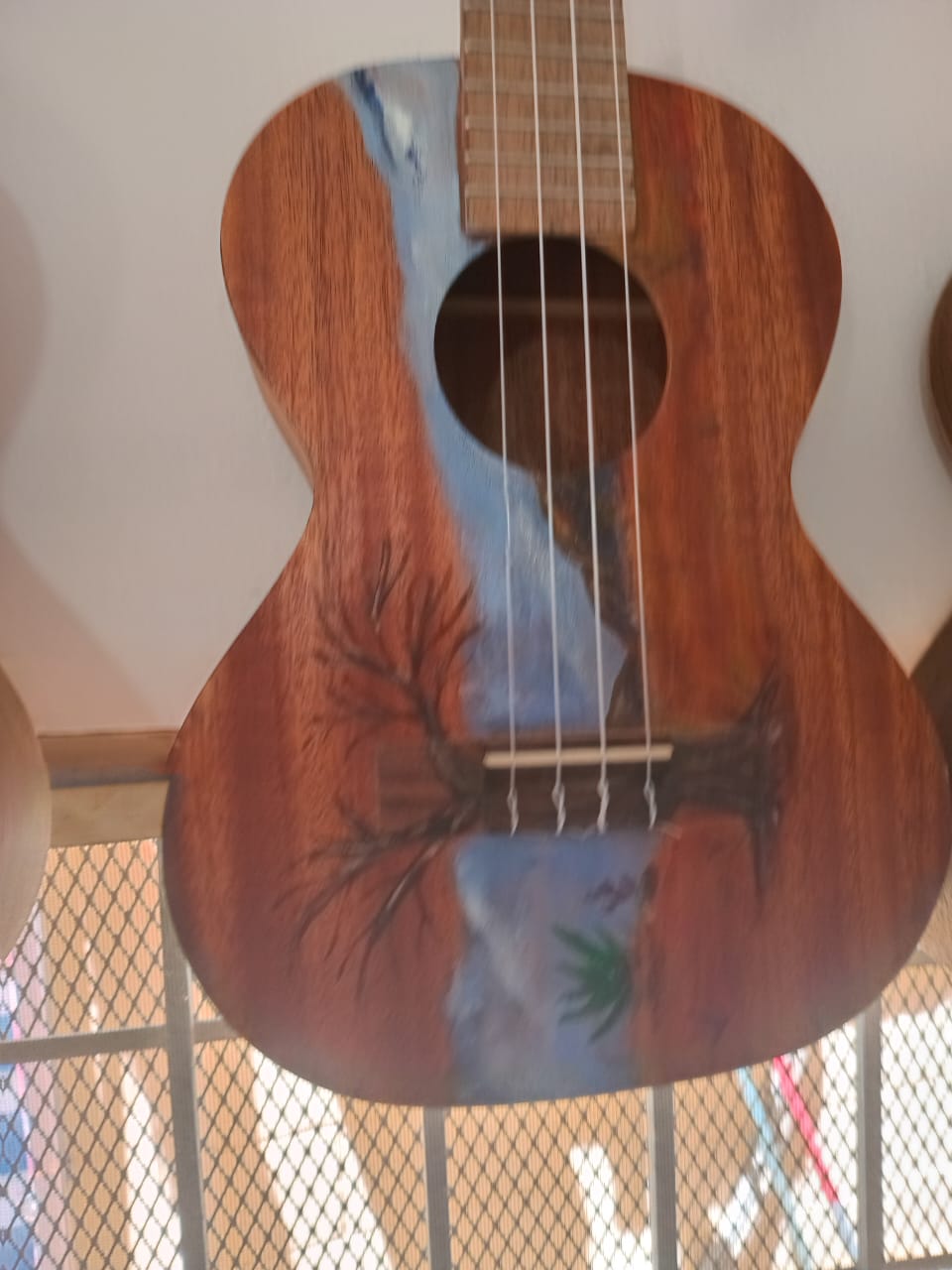 Handcrafted Tenor Ukulele with Beautiful Custom Artwork - Tree