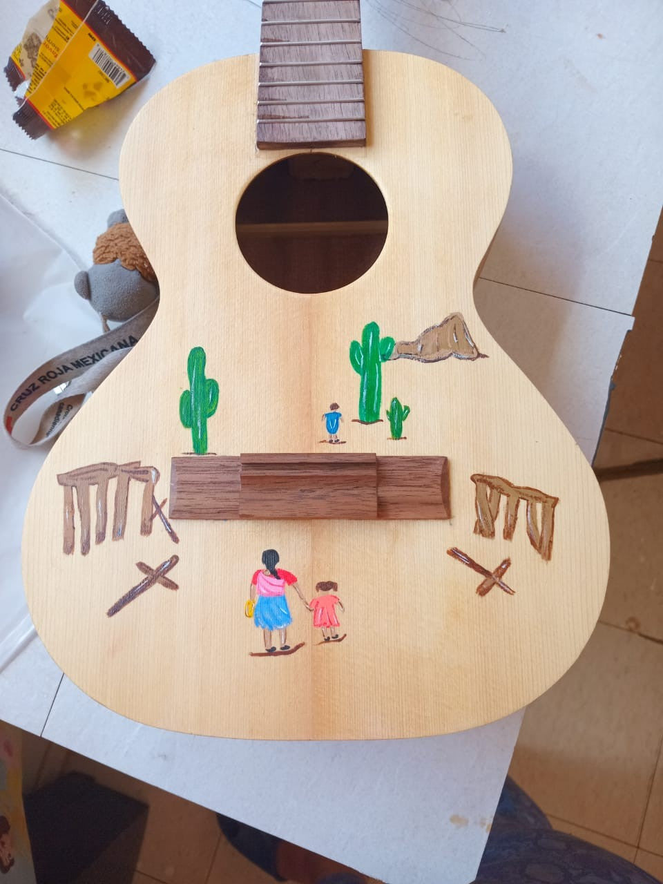 Handcrafted Tenor Ukulele with Beautiful Custom Artwork - Our Land