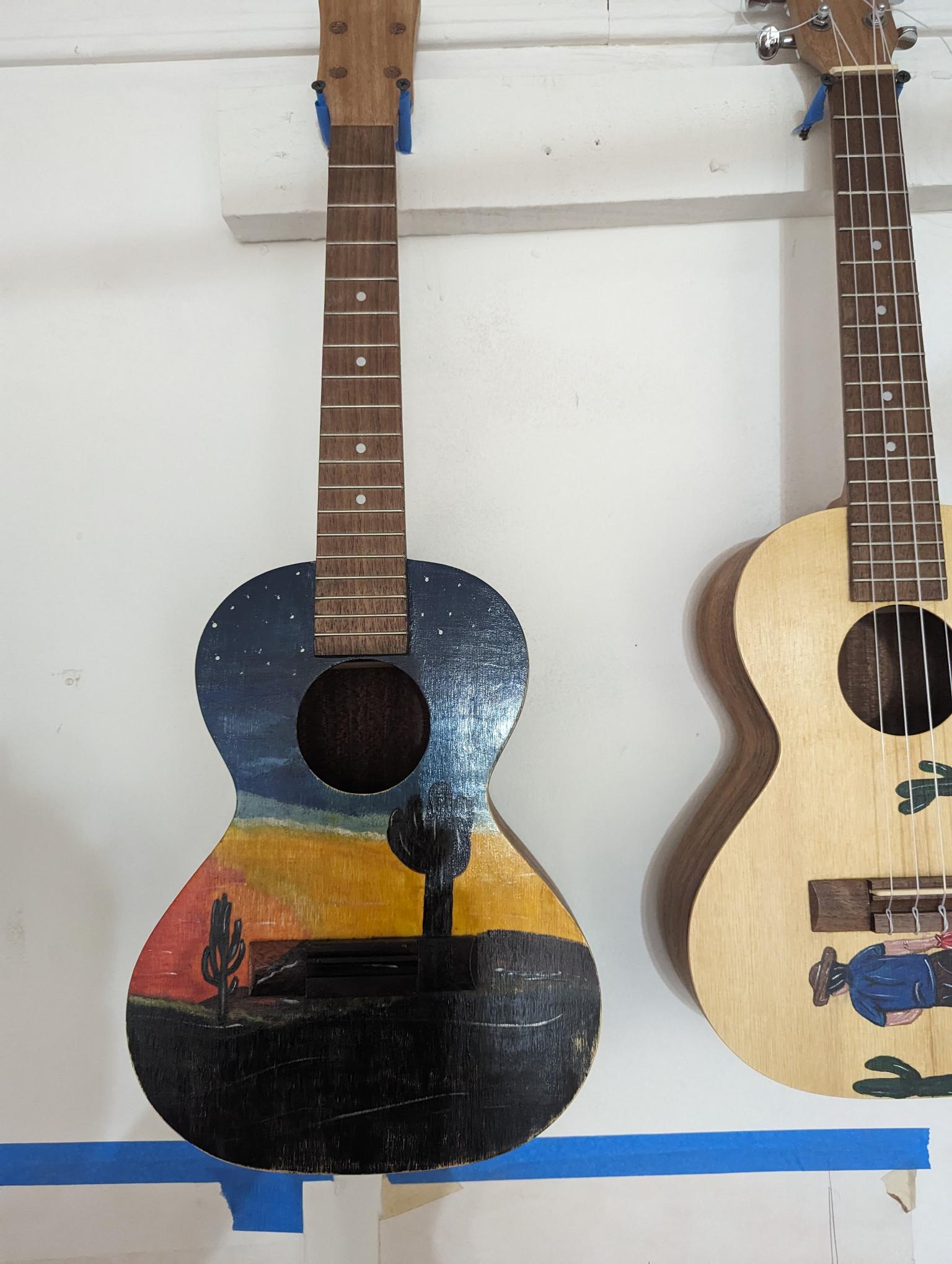 Handcrafted Tenor Ukulele with Beautiful Custom Artwork - Night Sky
