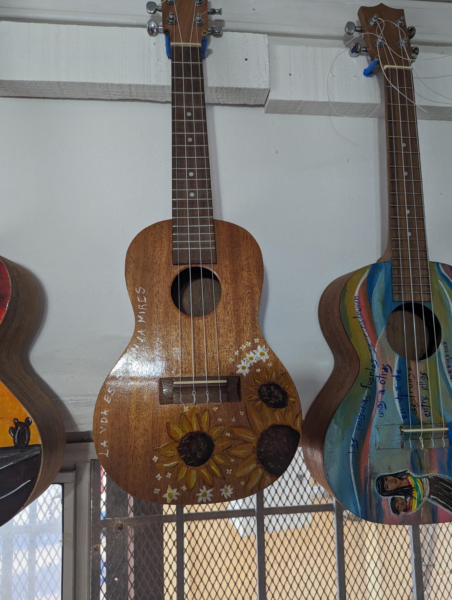Handcrafted Tenor Ukulele with Beautiful Custom Artwork - Sunflowers