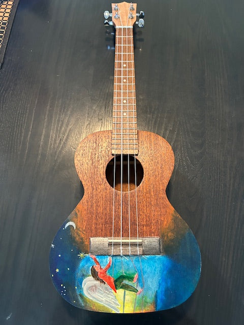 Handcrafted Tenor Ukulele with Beautiful Custom Artwork - Angel